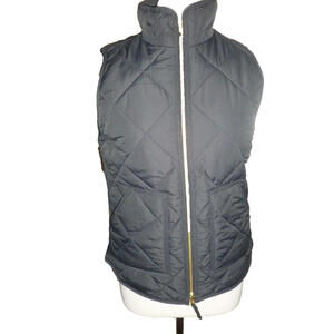 NWOT J Crew Quilted Puffer Vest Black Jacket Sleeveless Poly Fill sz XS